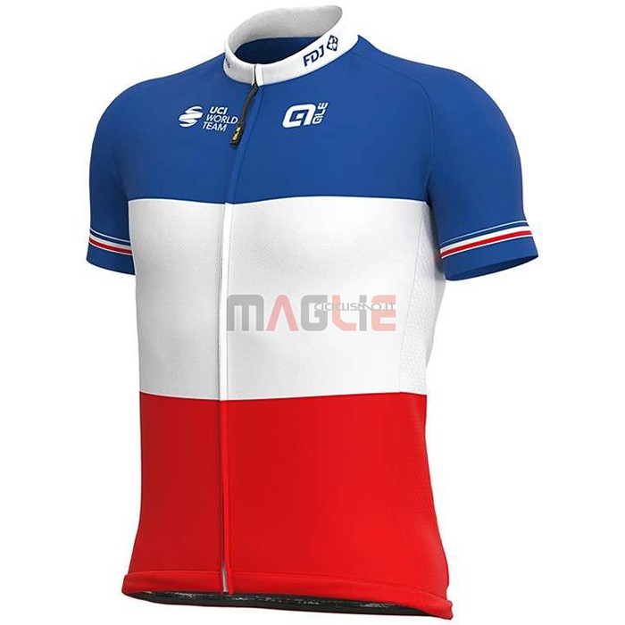 Maglia Groupama-FDJ Manica Corta 2020 Campione Francia